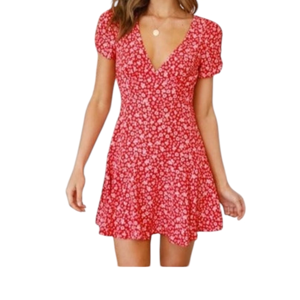 Floral Red Mini Dress